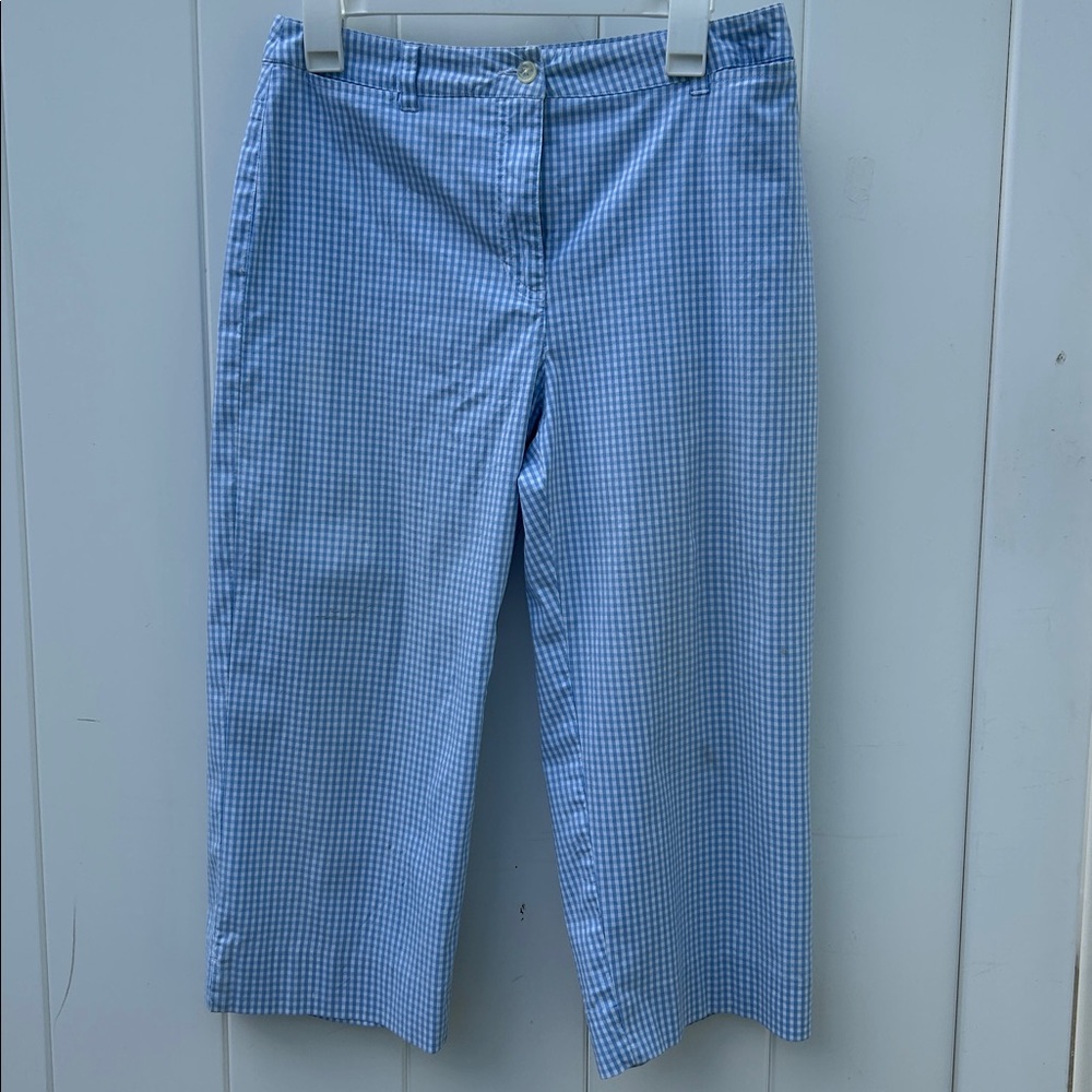 Ralph Lauren Baby Blue Gingham capri pants Size 6
